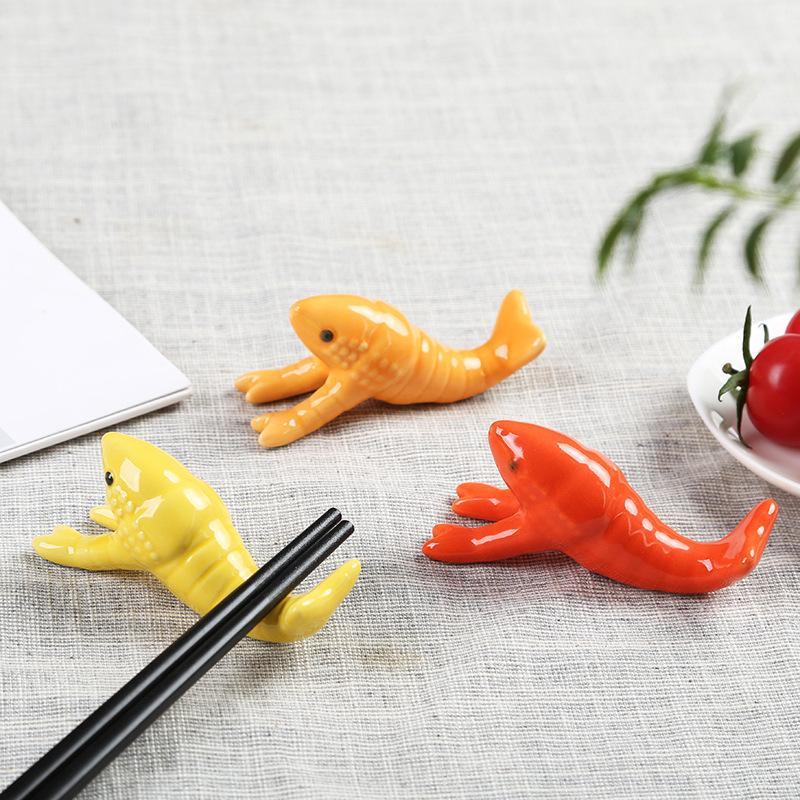 Chopstick Rest Ceramic - Cute Crayfish Shaped Ceramic Chopstick Rest