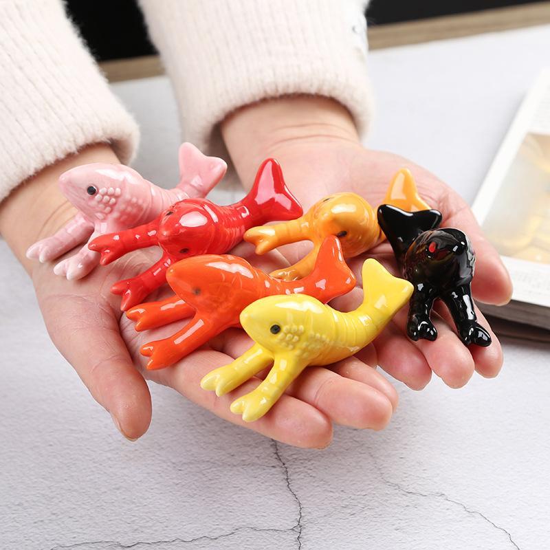 Chopstick Rest Ceramic - Cute Crayfish Shaped Ceramic Chopstick Rest
